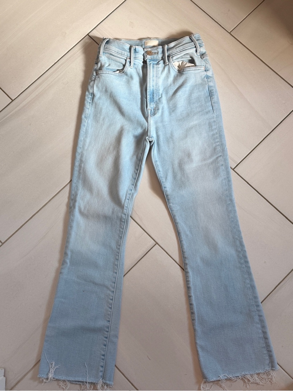 MOTHER Light Blue High-Rise Flare Jeans